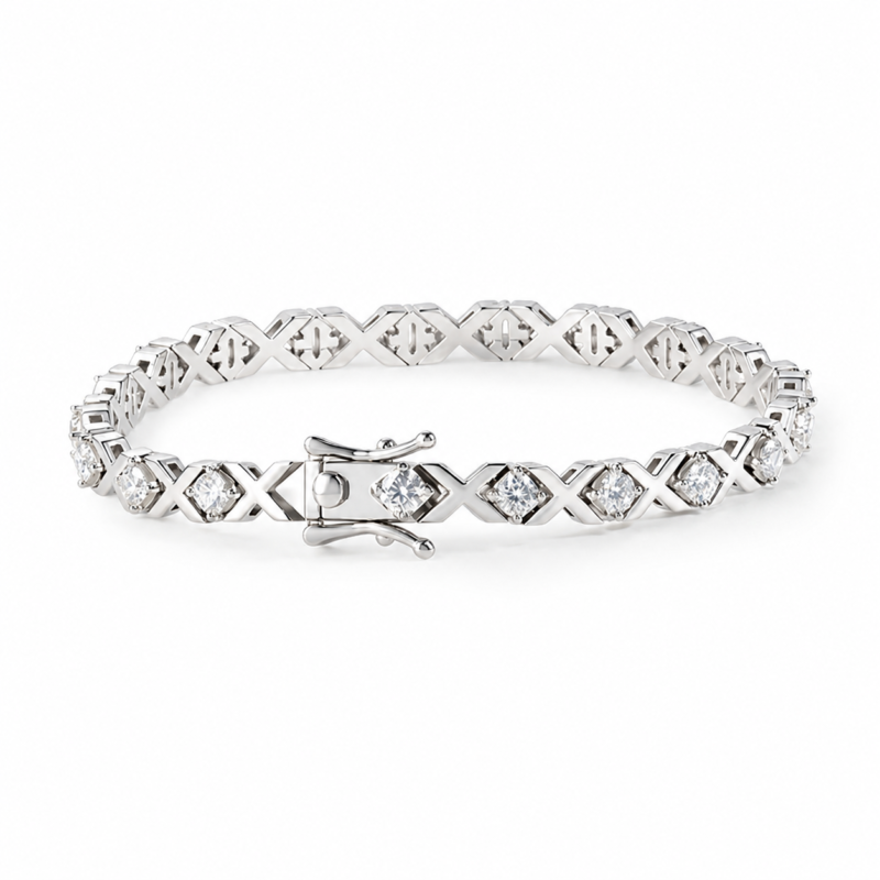 X-Link Moissanite Eternity Bangle