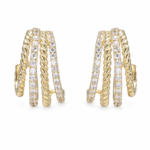 Layered Crystal Moissanite Hoop Earrings