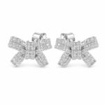 Pavé Bow Moissanite Stud Earrings
