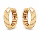 Twisted Oval Moissanite Hoop Earrings