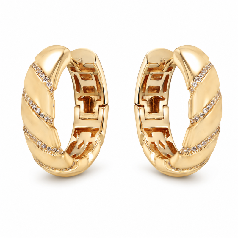Twisted Oval Moissanite Hoop Earrings