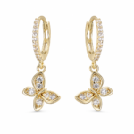 Butterfly Drop Moissanite Huggie Earrings