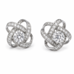 Pavé Knot Moissanite Stud Earrings