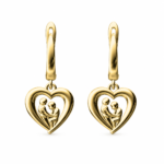 Heart Drop Moissanite Huggie Earrings