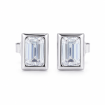Classic Emerald-Cut Moissanite Stud Earrings