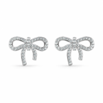 Ribbon Bow Moissanite Stud Earrings