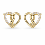 Double-Heart Moissanite Stud Earrings