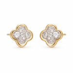 Clover Moissanite Stud Earrings