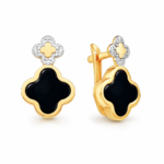Black Clover Moissanite Drop Earrings