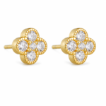 Five-Stone Flower Moissanite Stud Earrings