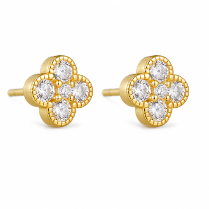 Five-Stone Flower Moissanite Stud Earrings