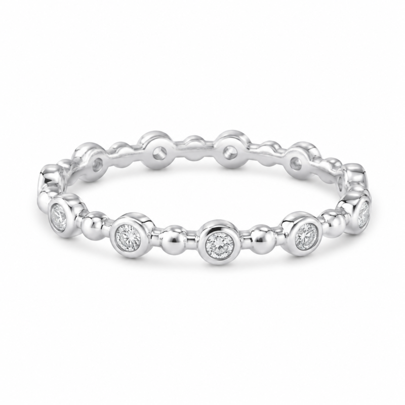 Bezel-Set Bubble Moissanite Eternity Band