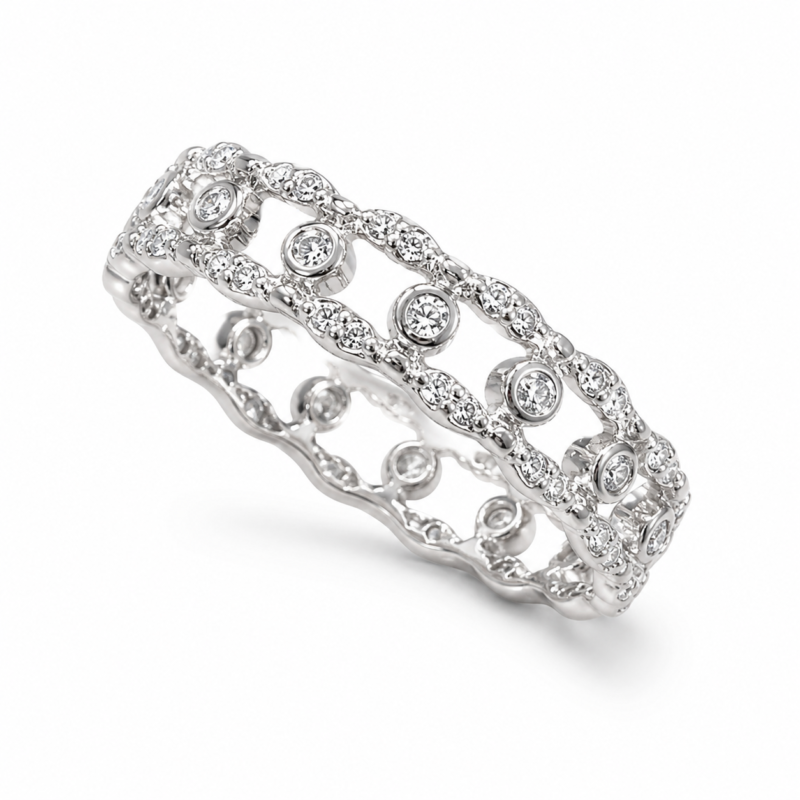 Oval Openwork Moissanite Eternity Band