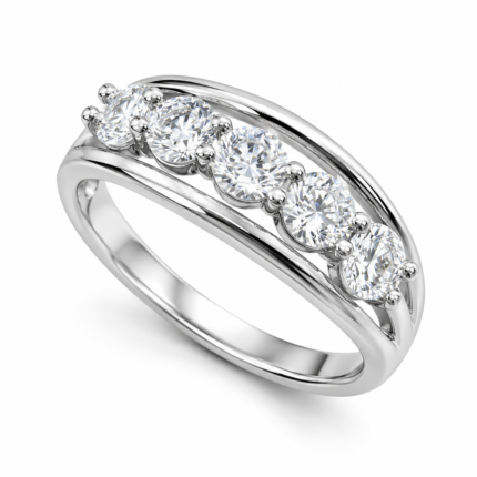 Marquise & Round Moissanite Statement Ring