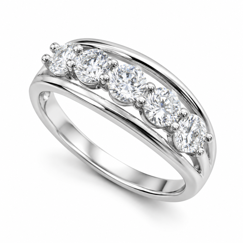 Marquise & Round Moissanite Statement Ring