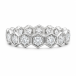 Hexagon Bezel-Set Moissanite Eternity Band