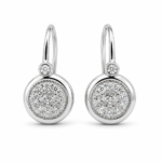 Round-Cut Halo Moissanite Drop Earrings