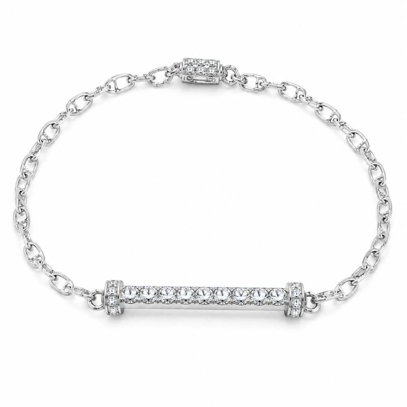 Half-Tennis Moissanite Chain Bracelet