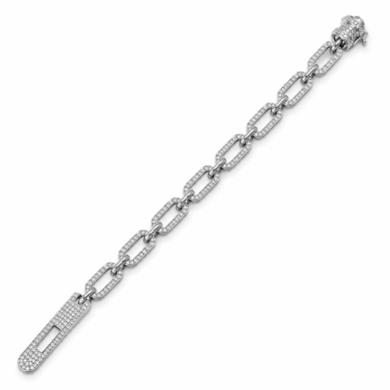 Geometric Bar-Link Moissanite Statement Bracelet