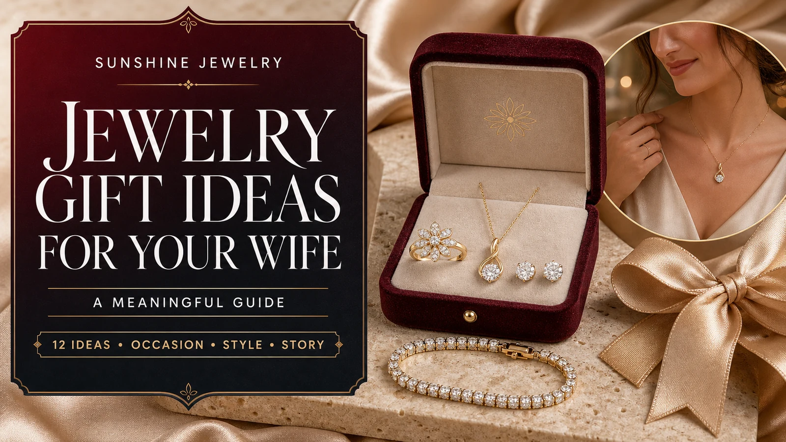 Jewelry gift ideas for your wife shown in a luxury editorial gift guide