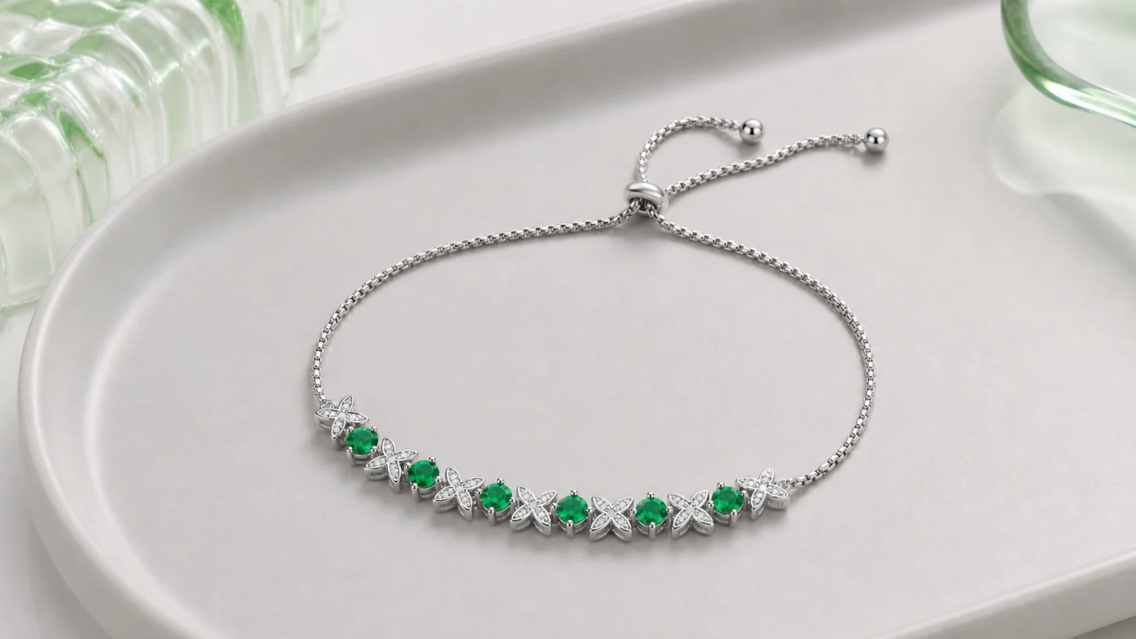 Near and Dear Clover S925 Sterling Silver Bracelet in an everyday styling scene