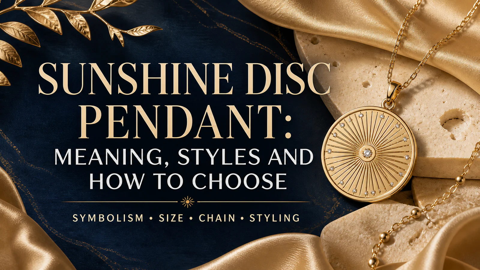 Sunshine disc pendant guide cover with a gold sun medallion and article title