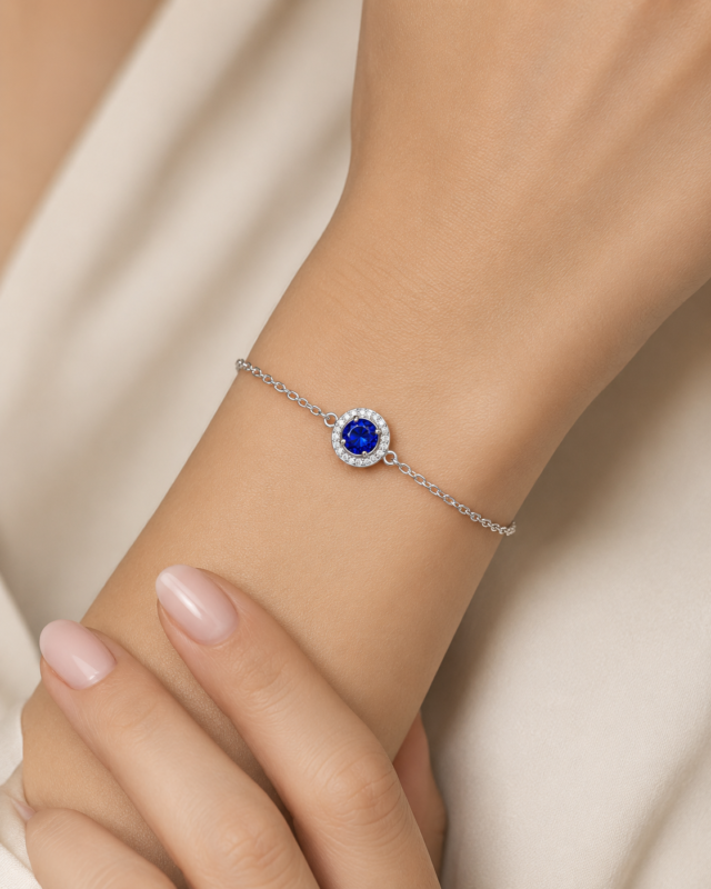Azure Round-Cut S925 Sterling Silver Bracelet second image