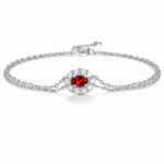 True Heart Oval-Cut S925 Sterling Silver Bracelet
