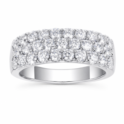 Radiant Three-Row Pavé Wide Band Ring | MS0161