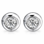 S925 0.5 CT Round-Cut Bezel Moissanite Stud Earrings