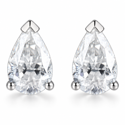 S925 1 CT Pear-Cut Moissanite Stud Earrings