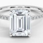 1 CT Emerald-Cut Pavé Moissanite Ring - MS0834
