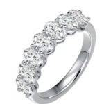 Seven-Stone Oval Anniversary Moissanite Band - MS0843