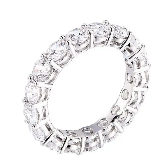 Six-Stone Oval Eternity Moissanite Band - MS0845