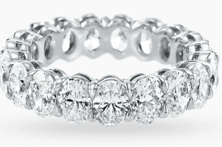 Eight-Stone Oval Eternity Moissanite Band - MS0848