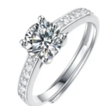 Round Solitaire Pavé Moissanite Ring - MS0850-1