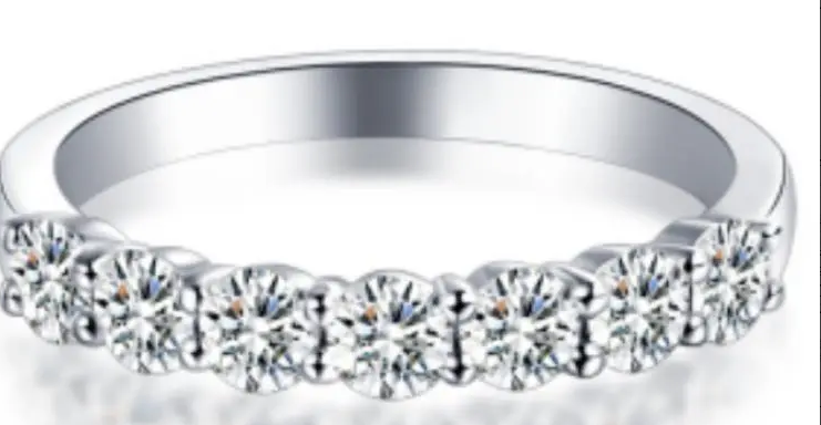 0.7 CT Seven-Stone Wedding Moissanite Band - MS0855