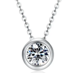 1 CT Bezel-Set Bubble Moissanite Pendant - MS0858