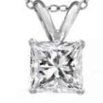 1 CT Princess-Cut Solitaire Moissanite Pendant - MS0863