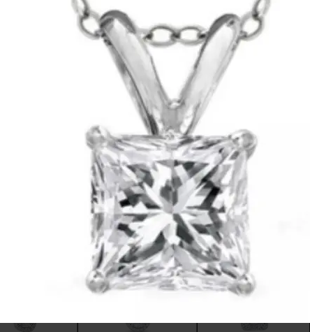 1 CT Princess-Cut Solitaire Moissanite Pendant - MS0863