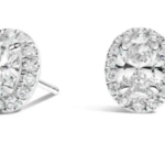 0.5 CT Oval Halo Moissanite Stud Earrings - MS0865