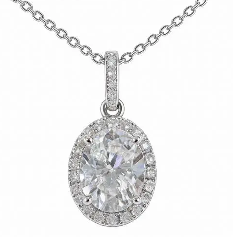 2 CT Oval Halo Moissanite Pendant - MS0868