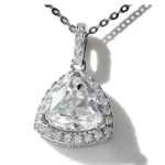 2 CT Trillion-Cut Halo Moissanite Pendant - MS0873