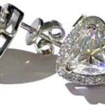 1 CT Trillion-Cut Halo Stud Moissanite Earrings - MS0874
