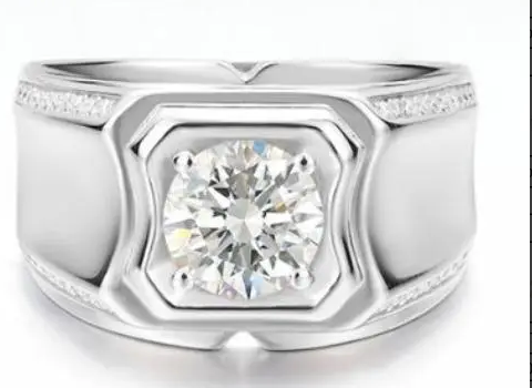 2 CT Men's Cushion-Set Statement Moissanite Ring - MS0877