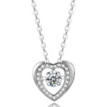 0.3 CT Dancing Heart Moissanite Necklace - MS0880