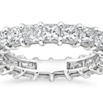 Princess-Cut Eternity Wedding Moissanite Band - MS0882