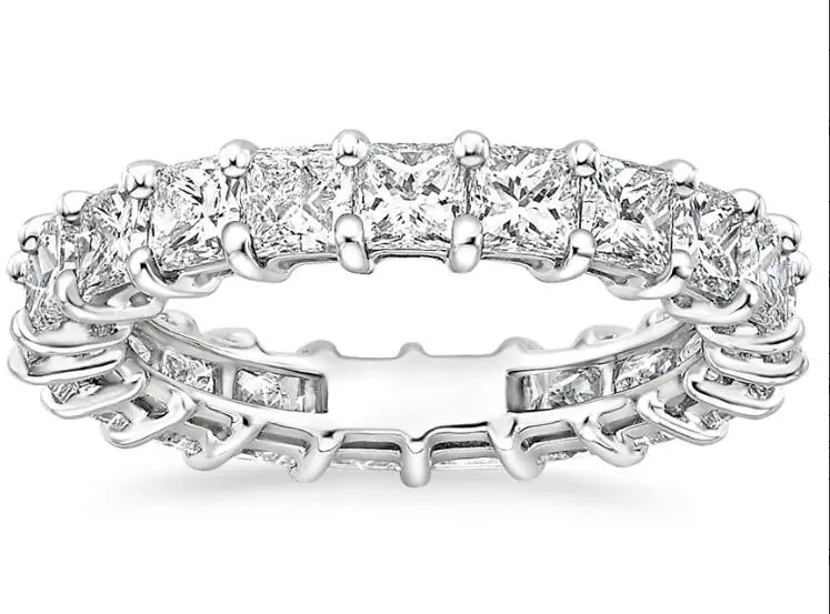 Princess-Cut Eternity Wedding Moissanite Band - MS0882