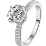 1 CT Snow Queen Halo Engagement Moissanite Ring - MS0883
