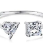 0.7 CT Heart and Princess Bypass Moissanite Ring - MS0884